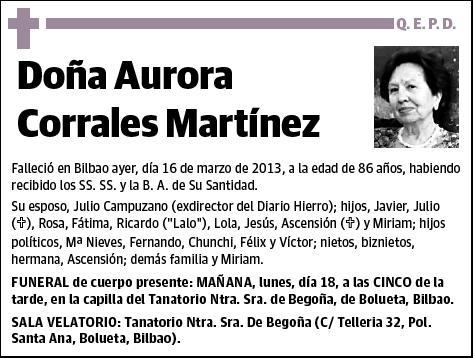 CORRALES MARTINEZ,AURORA