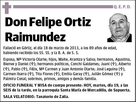 ORTIZ RAIMUNDEZ,FELIPE