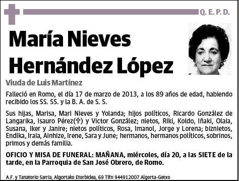 HERNANDEZ LOPEZ,MARIA NIEVES