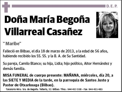 VILLARREAL CASAÑEZ,MARIA BEGOÑA