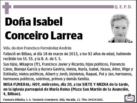 CONCEIRO LARREA,ISABEL