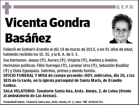 GONDRA BASAÑEZ,VICENTA