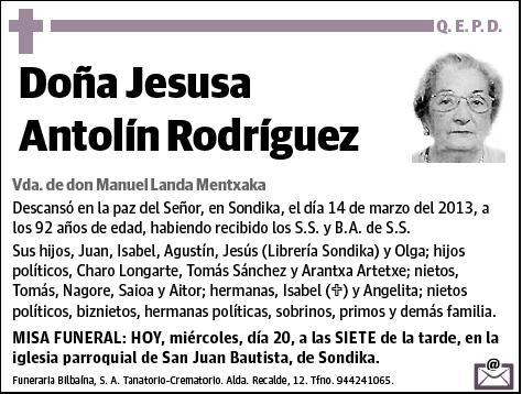 ANTOLIN RODRIGUEZ,JESUSA