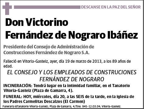 FERNANDEZ DE NOGRARO IBAÑEZ,VICTORINO