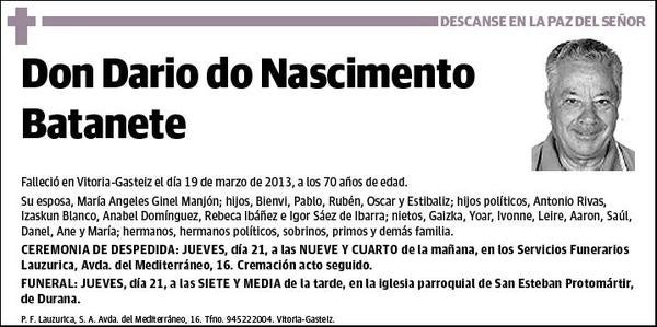 DO NASCIMENTO BATANETE,DARIO