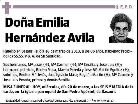 HERNANDEZ AVILA,EMILIA