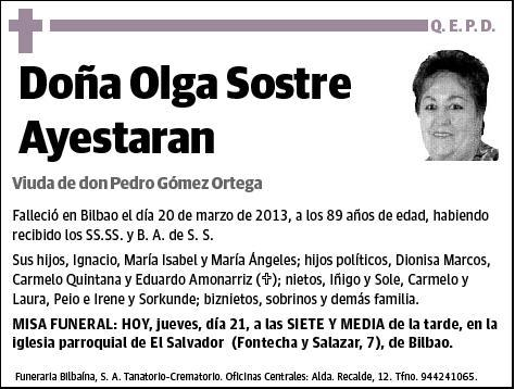 SOSTRE AYESTARAN,OLGA