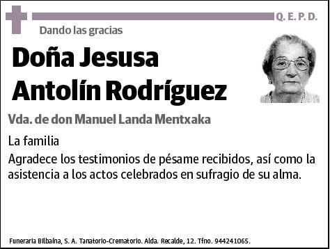 ANTOLIN RODRIGUEZ,JESUSA