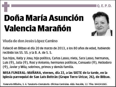 VALENCIA MARAÑON,MARIA ASUNCION