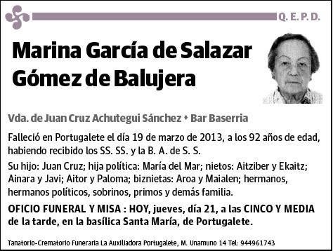 GARCIA DE SALAZAR GOMEZ DE BALUJERA,MARINA