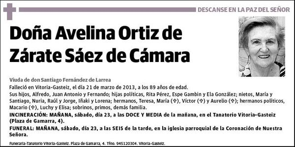 ORTIZ DE ZARATE SAEZ DE CAMARA,AVELINA