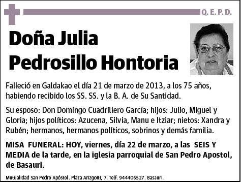 PEDROSILLO HONTORIA,JULIA