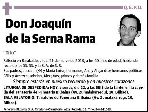 DE LA SERNA RAMA,JOAQUIN