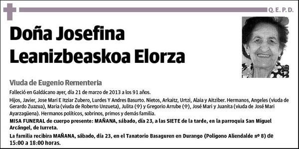 LEANIZBEASKOA ELORZA,JOSEFINA