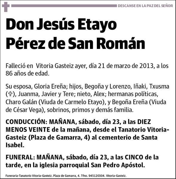 ETAYO PEREZ DE SAN ROMAN,JESUS