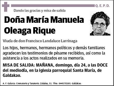 OLEAGA RIQUE,MARIA MANUELA