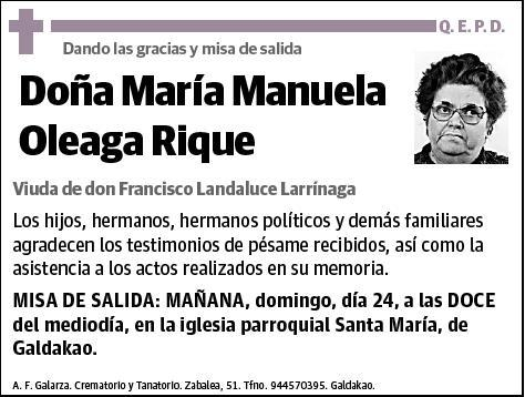 OLEAGA RIQUE,MARIA MANUELA