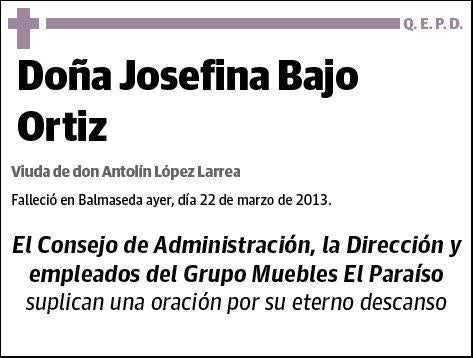 BAJO ORTIZ,JOSEFINA