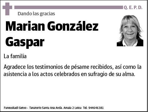 GONZALEZ GASPAR,MARIAN