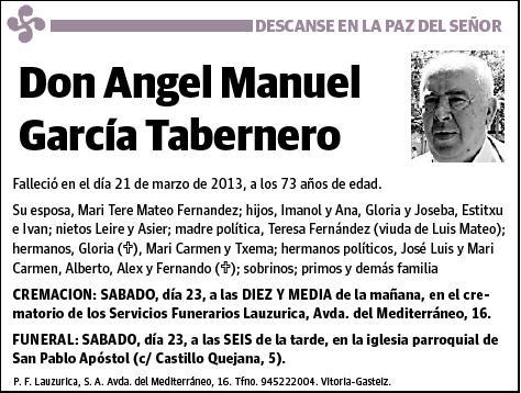 GARCIA TABERNERO,ANGEL MANUEL