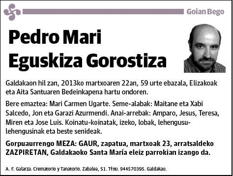 EGUSKIZA GOROSTIZA,PEDRO MARI