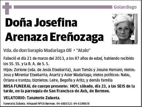 ARENAZA EREÑOZAGA,JOSEFINA