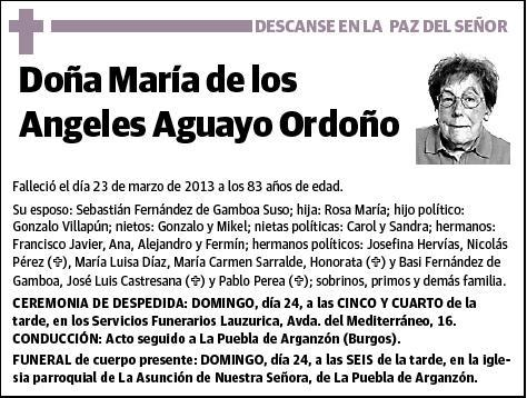 AGUAYO ORDOÑO,MARIA DE LOS ANGELES