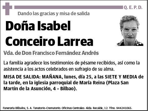 CONCEIRO LARREA,ISABEL