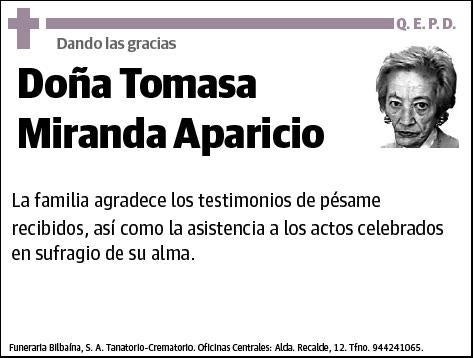 MIRANDA APARICIO,TOMASA