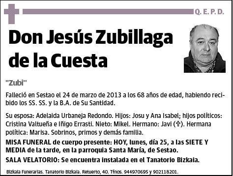 ZUBILLAGA DE LA CUESTA,JESUS