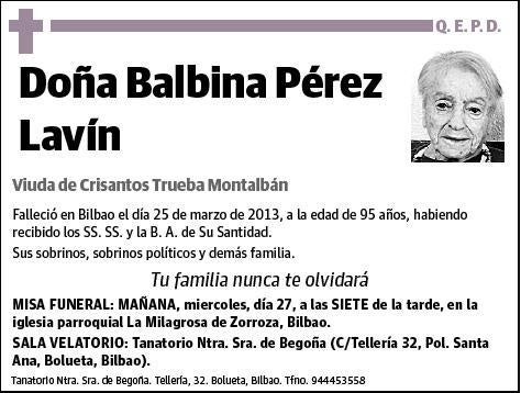 PEREZ LAVIN,BALBINA