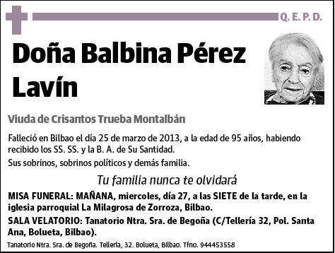 PEREZ LAVIN,BALBINA