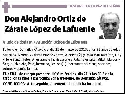 ORTIZ DE ZARATE LOPEZ DE LAFUENTE,ALEJANDRO