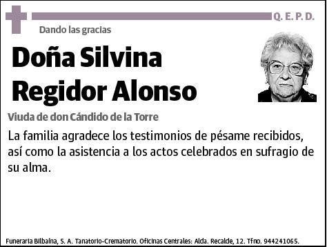 REGIDOR ALONSO,SILVINA