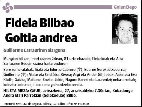 BILBAO GOITIA,FIDELA