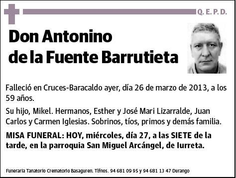 DE LA FUENTE BARRUTIETA,ANTONINO