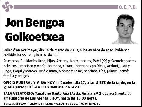 BENGOA GOIKOETXEA,JON