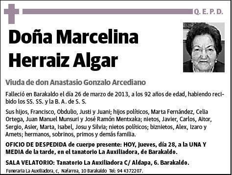 HERRAIZ ALGAR,MARCELINA