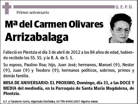 OLIVARES ARRIZABALAGA,MARIA DEL CARMEN