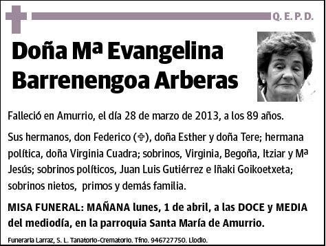 BARRENENGOA ARBERAS,MARIA EVANGELINA