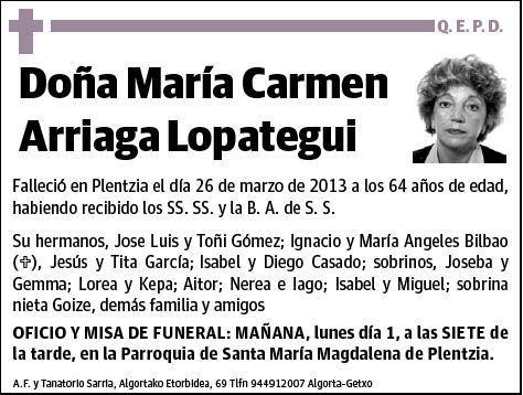 ARRIAGA LOPATEGUI,MARIA CARMEN