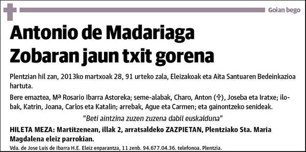 DE MADARIAGA ZOBARAN,ANTONIO