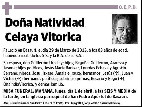 CELAYA VITORICA,NATIVIDAD