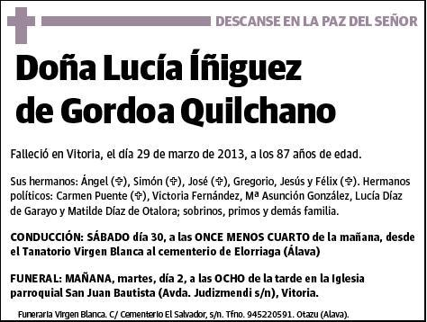 IÑÍGUEZ DE GORDOA QUILCHANO,LUCÍA