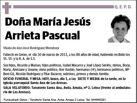 ARRIETA PASCUAL,MARÍA JESÚS