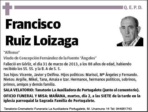 RUIZ LOIZAGA,FRANCISCO