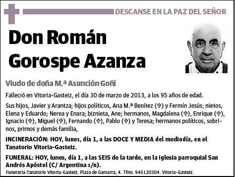 GOROSPE AZANZA,ROMAN