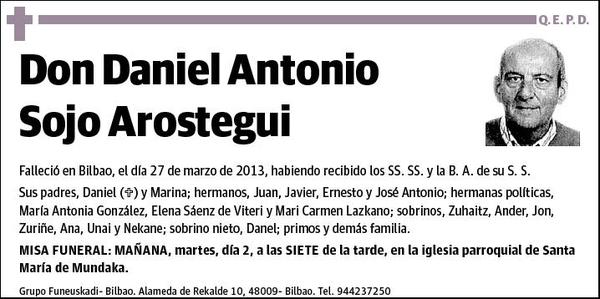 SOJO AROSTEGUI,DANIEL ANTONIO