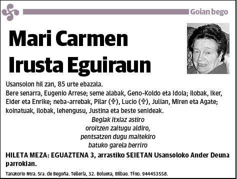 IRUSTA EGUIRAUN,MARI CARMEN