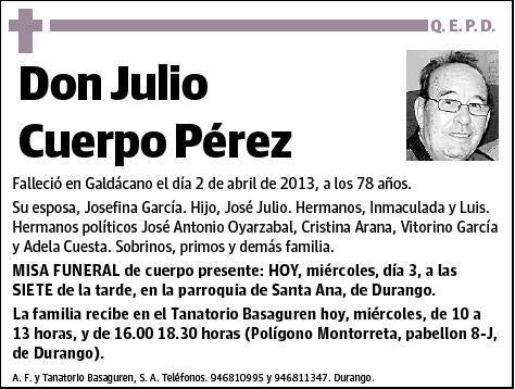 CUERPO PEREZ,JULIO